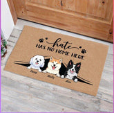 "Hate has no home here" dog and cat personalized doormat