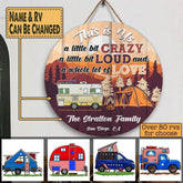 This Is Us A Little Bit Crazy - Wooden Door Sign
