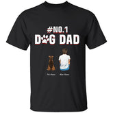 "No#1 Dog Dad" man and dog, cat personalized T-shirt