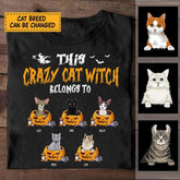 This Crazy Cat Witch belongs to personalized Cat T-Shirt TS-TU200
