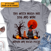 This Witch Loves Dogs And Wine personalized Dog T-Shirt TS-HR168