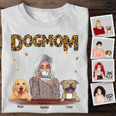 Dog Mom Sunflower Leopard Pattern Personalized T-Shirt TS-PT1333