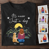 A Girl And Her Dog Are Happy Together Personalized T-Shirt TS-PT1523