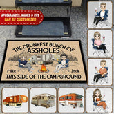 The Drunkest Bunch Of Assholes This Side Of The Campground, Gift For Camping Lover - Personalized Doormat