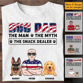 Dog Dad The Man The Myth The Snack Dealer - Personalized T-shirt - 4th July TS-TT3233