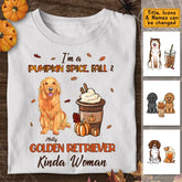 I'm a Pumpkin Spice Fall and Dog Kinda Woman - Personalized T-Shirt - Autumn, Fall Halloween TS-TT3374