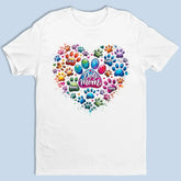 Pawfectly Colorful Heart - Dog Personalized Custom Unisex T-shirt, Premium T-shirt, Hoodie - Mother's Day, Gift For Pet Owners, Pet Lovers