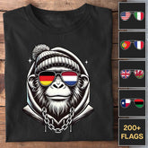 Flag Shades Ape - Customizable T-Shirt