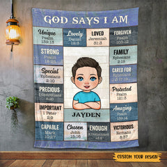 God Says I Am Pink - Personalized Blanket - Meaningful Gifts for Christmas