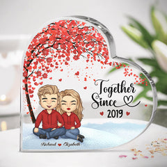 Together Since - Couple Personalized Custom Heart Shaped Acrylic Plaque - Gift For Husband Wife, Anniversary