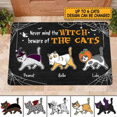 Funny Halloween personalized Cat doormat DM-HR04