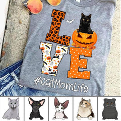 Love Cat Mom Life Halloween personalized T-Shirt TS-TU203