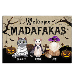 Welcome Madafakas - Personalized Doormat, Gift For Halloween