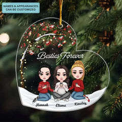 Besties Forever - Personalized Custom Mica Ornament - Christmas Gift For Besties, Friends, Family