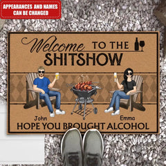 Welcome To The Shitshow - Personalized Doormat, Gift For Family, Husband & Wife Doormat