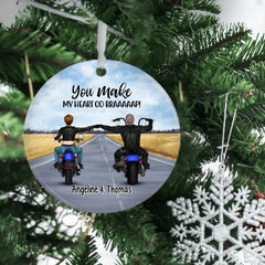 Personalized Ornament, Riding Side By Side Couple, Gifts For Motorcycle Lovers