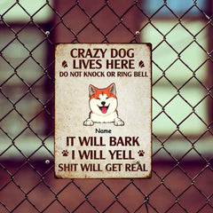 Warning Metal Yard Sign, Gifts For Dog Lovers, Do Not Knock Or Ring The Bell They Will Bark I Will Yell