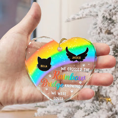 A Piece Of My Heart Memorial Christmas - Personalized Heart Shaped Glass Ornament