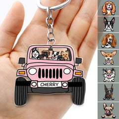 Off Road Dog Cats Keychain Double Sided Design Acrylic Keychain Car For Pet Lovers N304 HN590