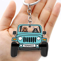 Off Road Dog Cats Keychain Double Sided Design Acrylic Keychain Car For Pet Lovers N304 HN590